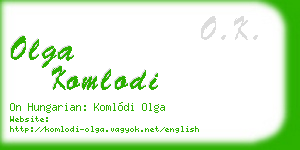 olga komlodi business card