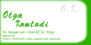 olga komlodi business card